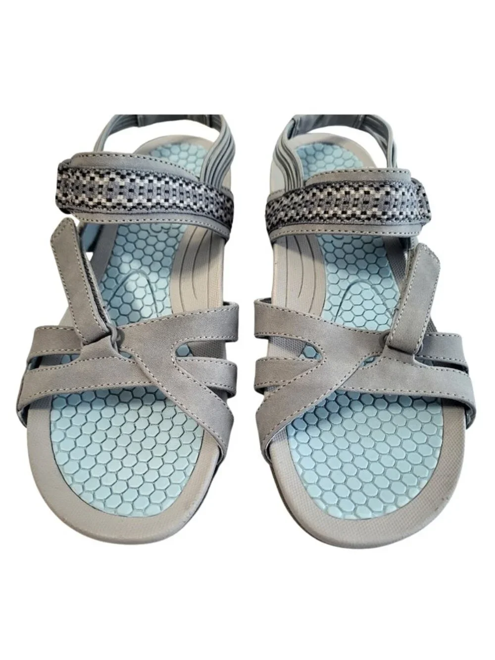 BARE TRAPS Light Blue & Gray Dalton Sandals - Women's 7.5